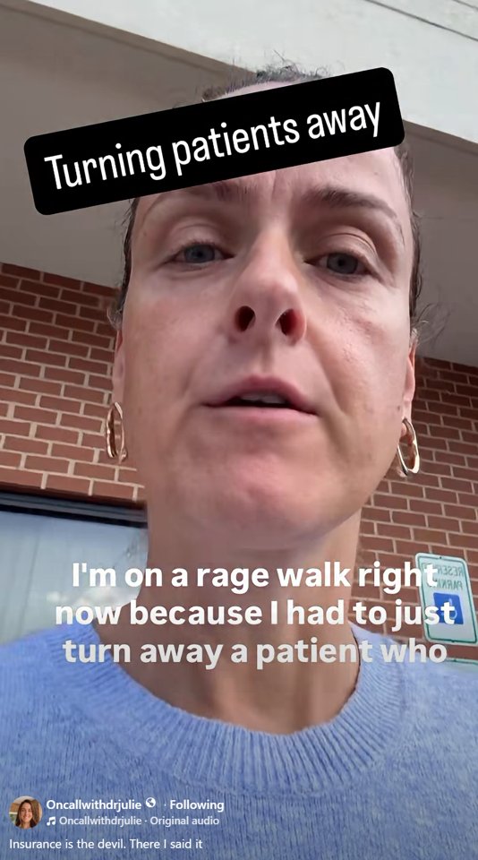 Dr. Julie on a rage walk after turning a patient away