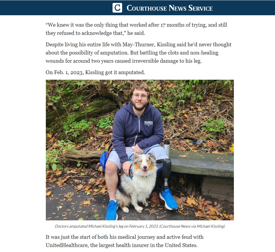 Screenshot of Courthouse News Service article